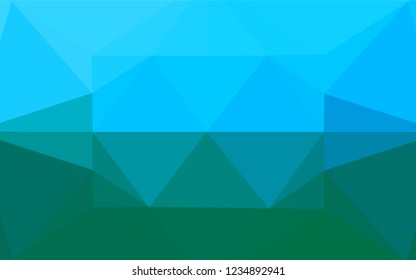 Light Blue, Green vector shining hexagonal pattern. Shining illustration, which consist of triangles. The polygonal design can be used for your web site.