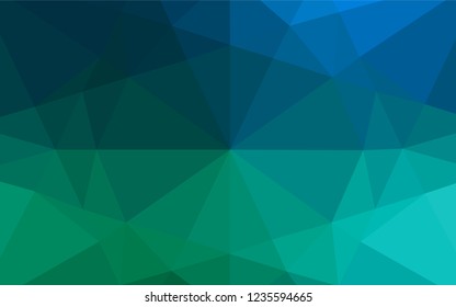 Light Blue, Green vector shining hexagonal background. Shining illustration, which consist of triangles. The polygonal design can be used for your web site.