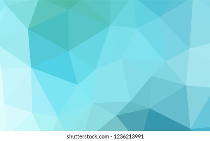 Light Blue, Green vector shining triangular cover. Geometric illustration in Origami style with gradient.  Textured pattern for your backgrounds.