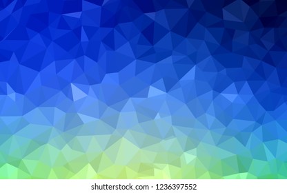 Light Blue, Green vector shining triangular backdrop. Shining polygonal illustration, which consist of triangles. Pattern for a brand book's backdrop.