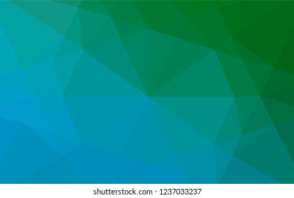 Light Blue, Green vector shining hexagonal background. Glitter abstract illustration with an elegant design. The best triangular design for your business.