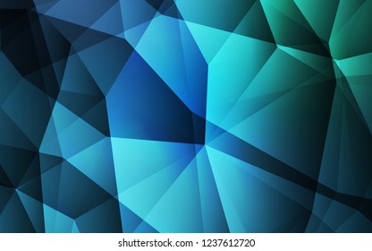 Light Blue, Green vector shining triangular cover. Colorful abstract illustration with triangles. Triangular pattern for your design.