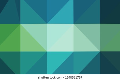 Light Blue, Green vector shining triangular backdrop. Colorful illustration in abstract style with gradient. Triangular pattern for your business design.