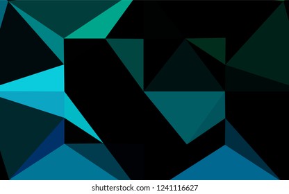 Light Blue, Green vector shining hexagonal template. Triangular geometric sample with gradient.  A completely new design for your business.
