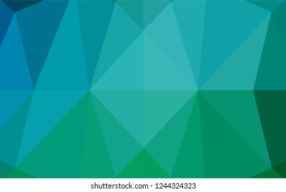 Light Blue, Green vector shining hexagonal pattern. A vague abstract illustration with gradient. The best triangular design for your business.