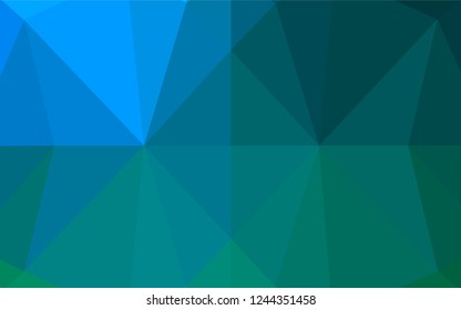 Light Blue, Green vector shining hexagonal background. Creative illustration in halftone style with gradient. Brand new style for your business design.