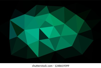 Light Blue, Green vector shining hexagonal template. Triangular geometric sample with gradient.  The completely new template can be used for your brand book.