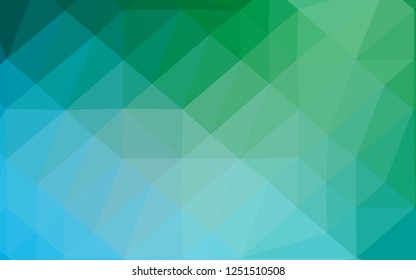 Light Blue, Green vector shining triangular background. A vague abstract illustration with gradient. Polygonal design for your web site.