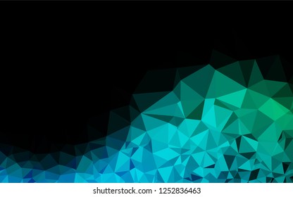 Light Blue, Green vector shining hexagonal template. Shining illustration, which consist of triangles. The best triangular design for your business.