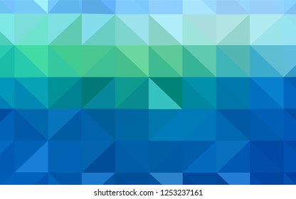 Light Blue, Green vector shining triangular backdrop. Modern abstract illustration with triangles. Brand new style for your business design.