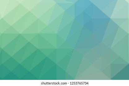 Light Blue, Green vector shining triangular pattern. Shining illustration, which consist of triangles. Completely new design for your business.