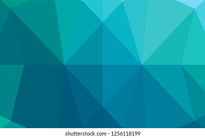 Light Blue, Green vector shining hexagonal pattern. Shining illustration, which consist of triangles. A new texture for your design.