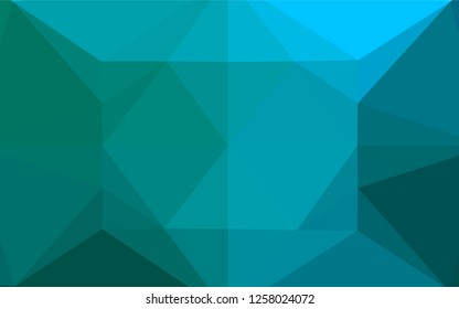 Light Blue, Green vector shining hexagonal background. Geometric illustration in Origami style with gradient.  The textured pattern can be used for background.