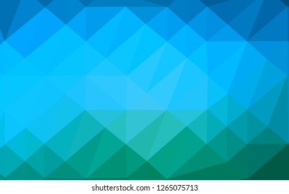 Light Blue, Green vector shining triangular pattern. Triangular geometric sample with gradient.  Elegant pattern for a brand book.