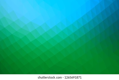 Light Blue, Green vector shining hexagonal pattern. Creative geometric illustration in Origami style with gradient. The elegant pattern can be used as part of a brand book.
