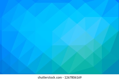 Light Blue, Green vector shining triangular pattern. An elegant bright illustration with gradient. The best triangular design for your business.