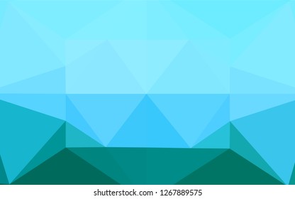 Light Blue, Green vector shining hexagonal background. Geometric illustration in Origami style with gradient.  The textured pattern can be used for background.
