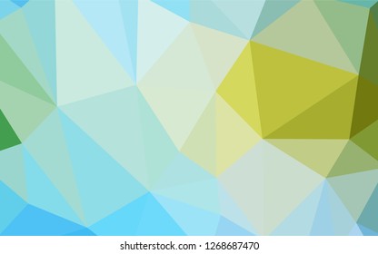 Light Blue, Green vector shining triangular cover. Modern abstract illustration with triangles. Polygonal design for your web site.
