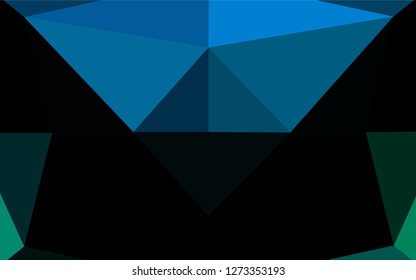 Light Blue, Green vector shining hexagonal background. Shining illustration, which consist of triangles. The completely new template can be used for your brand book.