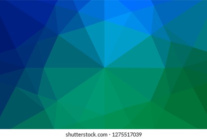 Light Blue, Green vector shining hexagonal pattern. Creative geometric illustration in Origami style with gradient. The textured pattern can be used for background.