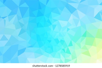 Light Blue, Green vector shining triangular cover. Creative illustration in halftone style with triangles. Polygonal design for your web site.