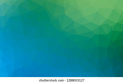 Light Blue, Green vector shining triangular background. Modern geometrical abstract illustration with gradient. Triangular pattern for your business design.