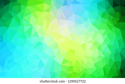 Light Blue, Green vector shining triangular background. Colorful illustration in polygonal style with gradient. Textured pattern for your backgrounds.