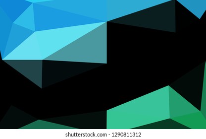 Light Blue, Green vector shining triangular pattern. Creative illustration in halftone style with gradient. Completely new template for your business design.
