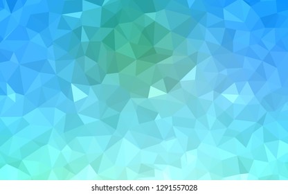 Light Blue, Green vector shining triangular background. Geometric illustration in Origami style with gradient.  Textured pattern for your backgrounds.
