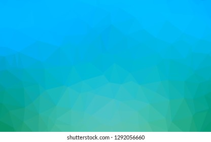 Light Blue, Green vector shining triangular pattern. A sample with polygonal shapes. Template for your brand book.