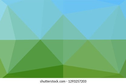 Light Blue, Green vector shining hexagonal pattern. Shining illustration, which consist of triangles. Triangular pattern for your business design.