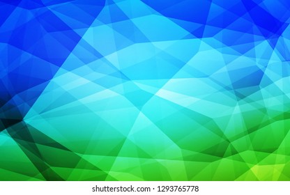 Light Blue, Green vector shining triangular cover. Colorful illustration in polygonal style with gradient. Brand new style for your business design.