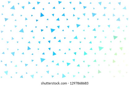 Light Blue, Green vector  shining triangular layout. Triangular geometric sample with gradient.  Triangular pattern for your design.