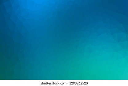 Light Blue, Green vector shining triangular pattern. A vague abstract illustration with gradient. Completely new design for your business.