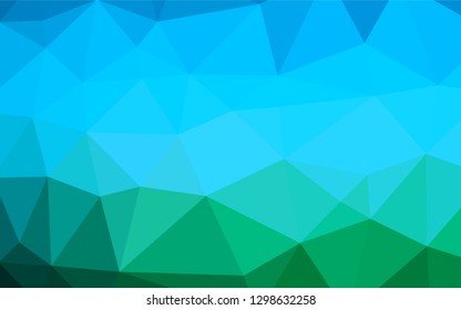 Light Blue, Green vector shining hexagonal background. A completely new color illustration in a vague style. The polygonal design can be used for your web site.