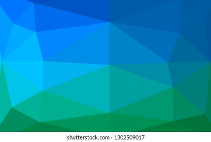 Light Blue, Green vector shining triangular template. Colorful illustration in Origami style with gradient.  Template for a cell phone background.