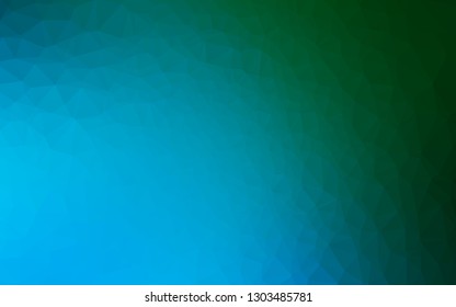 Light Blue, Green vector shining triangular background. A vague abstract illustration with gradient. Brand new design for your business.