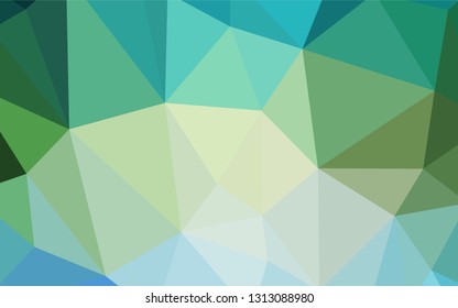 Light Blue, Green vector shining triangular backdrop. Elegant bright polygonal illustration with gradient. Pattern for a brand book's backdrop.