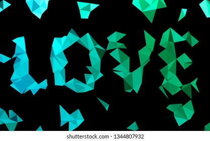 Light Blue, Green vector shining triangular background. A vague abstract illustration with gradient. Template for your brand book.