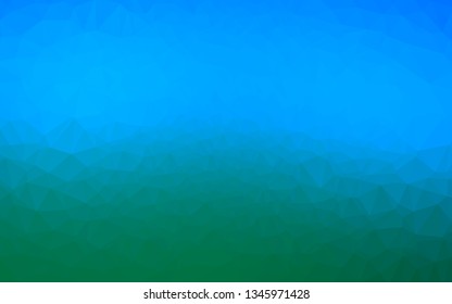 Light Blue, Green vector shining triangular template. Shining illustration, which consist of triangles. Template for your brand book.