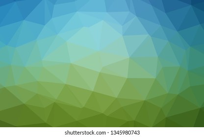 Light Blue, Green vector shining triangular background. Colorful illustration in abstract style with gradient. Completely new template for your business design.