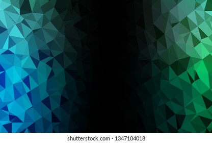Light Blue, Green vector shining triangular background. Glitter abstract illustration with an elegant design. Elegant pattern for a brand book.