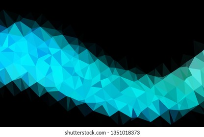 Light Blue, Green vector shining triangular pattern. Colorful illustration in Origami style with gradient.  Completely new design for your business.