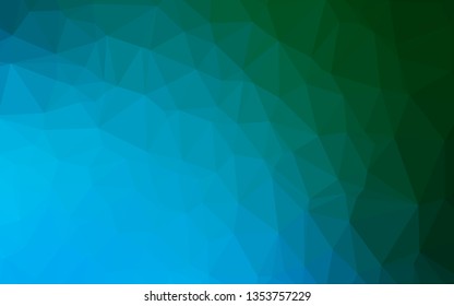 Light Blue, Green vector shining triangular background. Colorful illustration in abstract style with gradient. New texture for your design.