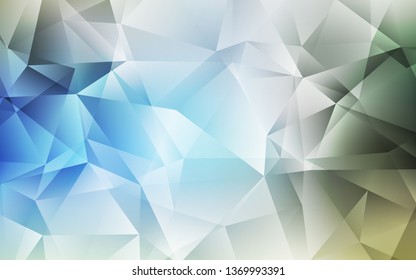 Light Blue, Green vector shining triangular background. Shining colorful illustration with triangles. Textured pattern for your backgrounds.