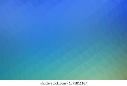 Light Blue, Green vector shining triangular background. Colorful illustration in Origami style with gradient.  Triangular pattern for your business design.