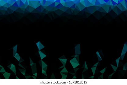 Light Blue, Green vector shining triangular pattern. A vague abstract illustration with gradient. Template for a cell phone background.