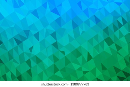 Light Blue, Green vector shining triangular pattern. A sample with polygonal shapes. Polygonal design for your web site.