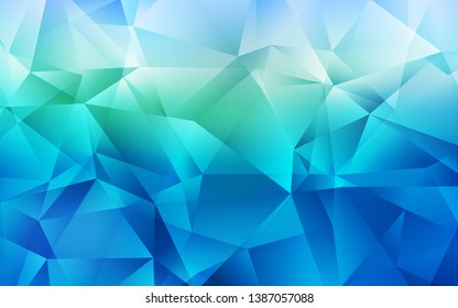 Light Blue, Green vector shining triangular background. Triangular geometric sample with gradient.  Triangular pattern for your design.