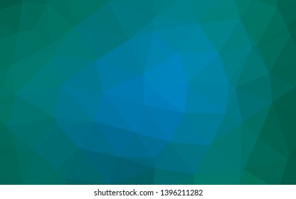 Light Blue, Green vector shining triangular background. Shining illustration, which consist of triangles. Textured pattern for background.